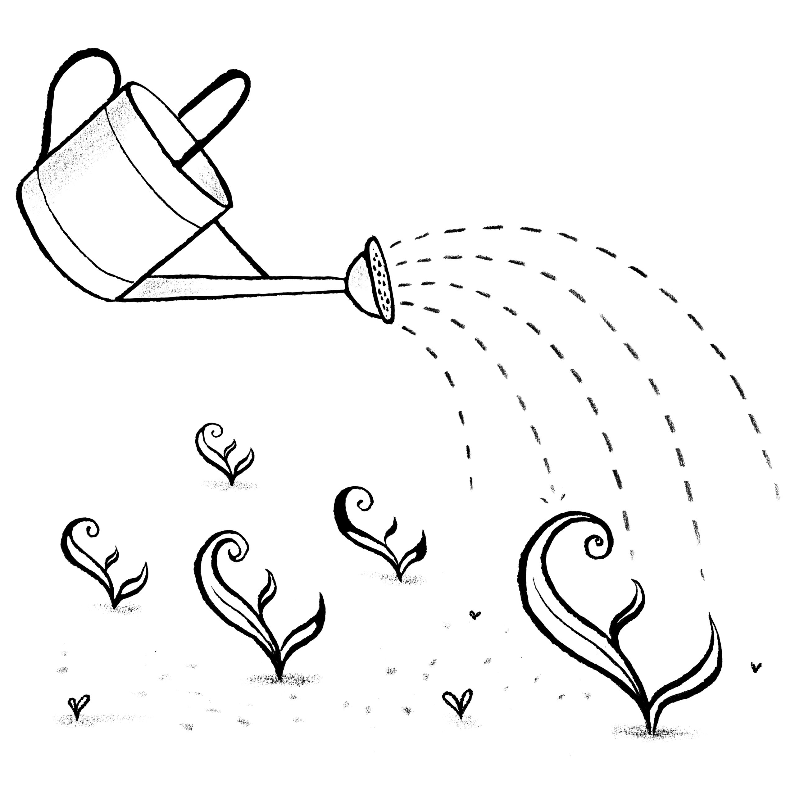graphic of a watering can watering monetary pound signs in the ground