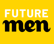 Future Men yellow-black-logo yellow background