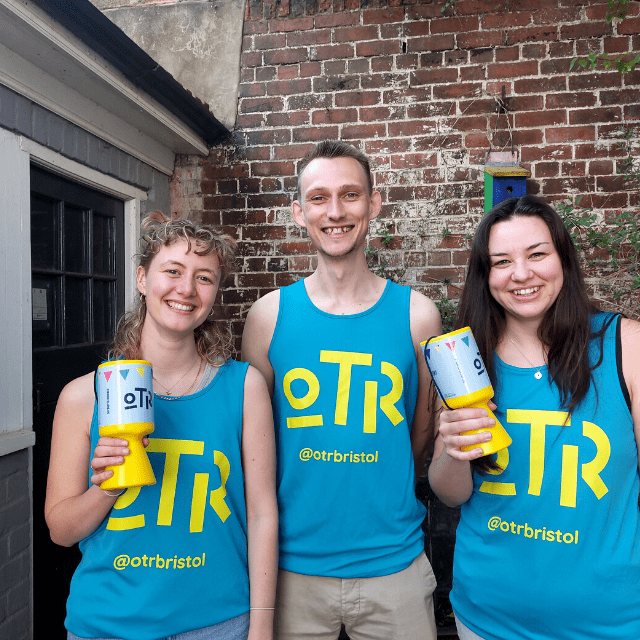 OTR Bristol charity volunteers at fundraising event Eastside People recruitment