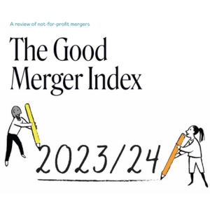 People with a pencil Good Merger Index 2023-34 website post 300 x 300 cover illustration