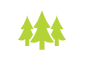 Wander Wild Forest School logo 3 green trees