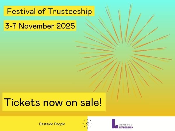 Festival of Trusteeship website imagery with Institute of Leadership logo and starburst