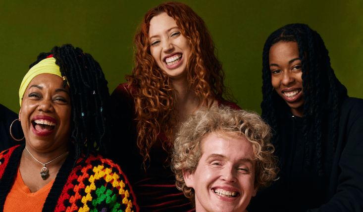 Diversity Ethos Page banner a group of 5 diverse people all looking happy