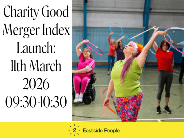 Good Merger Index 11 March 2026 event website post (600 x 450 px) wording and women in a sports hall with hoops