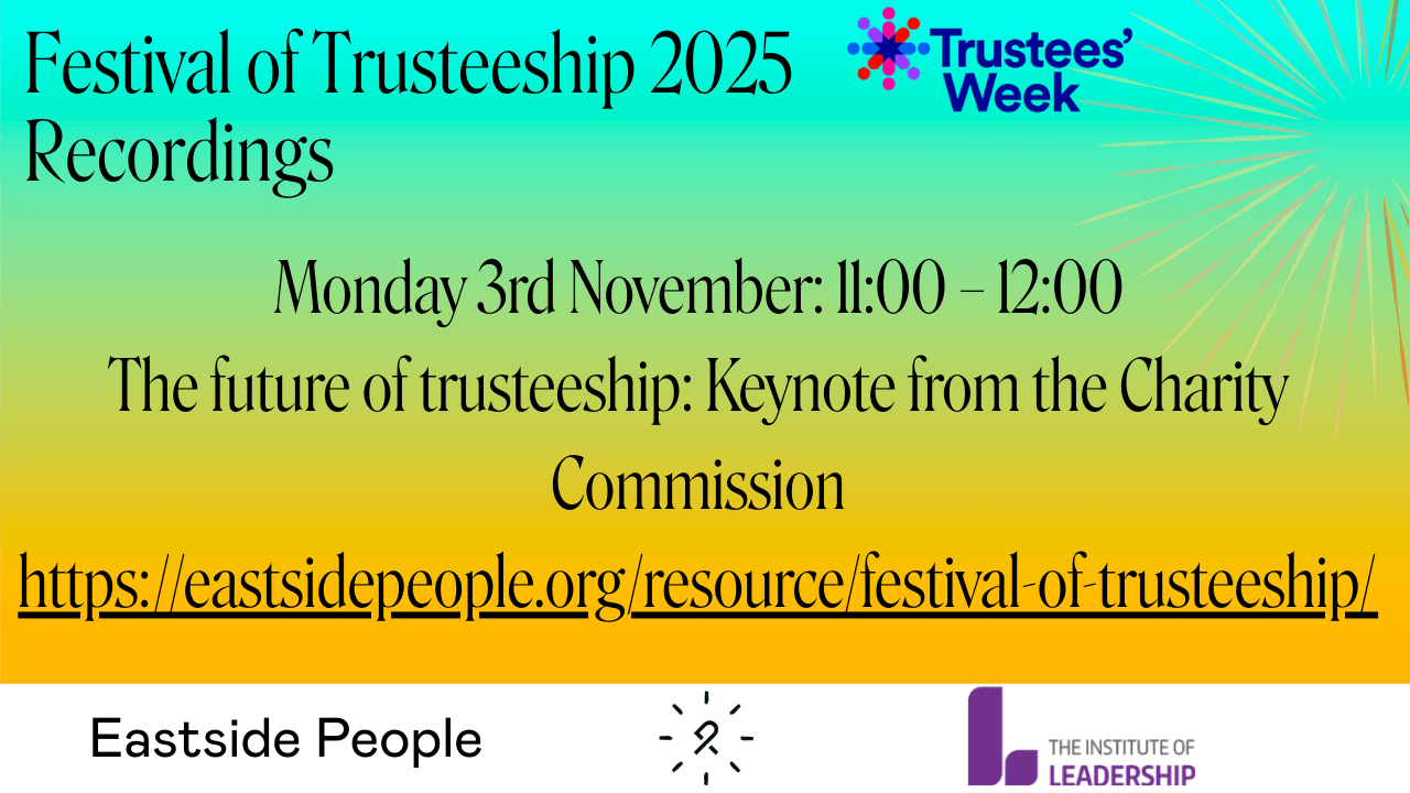 Festival of Trusteeship Mon 3rd Nov Future of Trusteeship Keynote