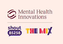 The Mix, Mental Health Innovations and Shout logos