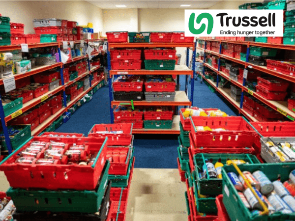 Trussell and Shaw trust retail merger case study website post 600 x 450 photo of a food bank store room