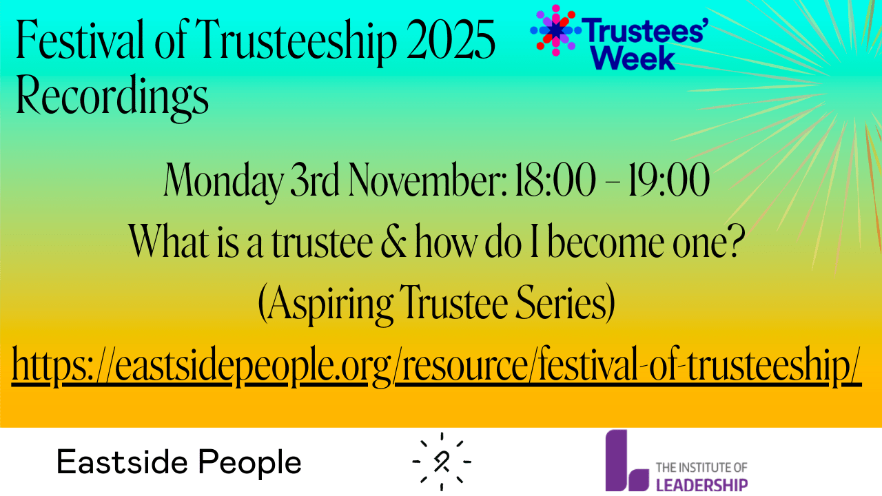 Festival of Trusteeship Mon 3rd Nov 2025. What is a trustee & how do I become one? Recording post