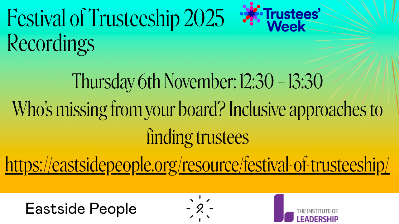 Festival of Trusteeship Thu 6th Nov 2025. Who’s missing from your board. Website post.