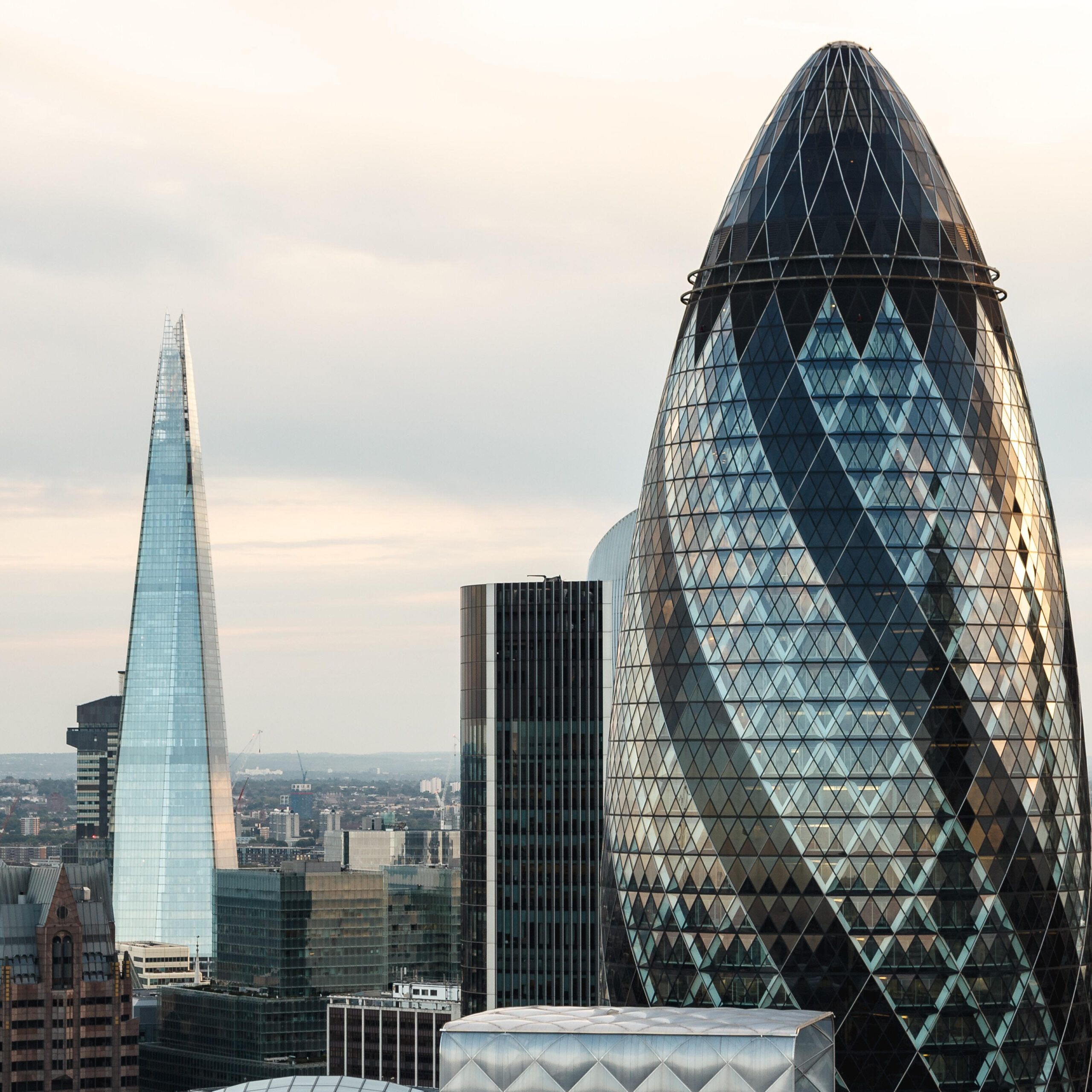 Spotlight on Corruption image looking out onto buildings including the Shard and the Gherkin in London