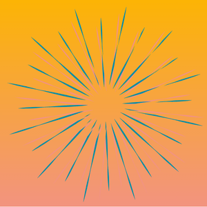 New colours 2026 Festival of Trusteeship resource (300 x 300 px) starburst coral and blue on coral and yellow background