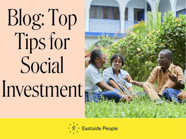Top Tips for Social Investment Blog and image of 3 Black people sitting on some grass